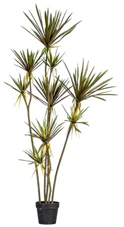 Konstgjort Dracaena-träd, tropiskt fuskträd falsk Yucca krukväxt, konstgjorda sidenväxter, hemmakontor golv rum dekor växter inomhus utomhus, inflyttningspresent (170 cm/66,9 tum)