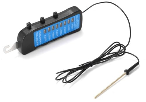 Zicojia Probador de Cercas de 600 V-7 KV para Casa, Jardín, Caballos, Ganado, Cerca Eléctrica, Voltímetro, Sin Batería, con 8 Luces Indicadoras