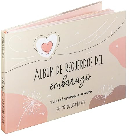MIMUSELINA Diario Embarazo para Rellenar Cada Semana | Libro Embarazo Recuerdos con Fotos, Consejos, Pensamientos | Album Bebe con Pegatinas y Gestograma | Regalos Embarazadas Originales