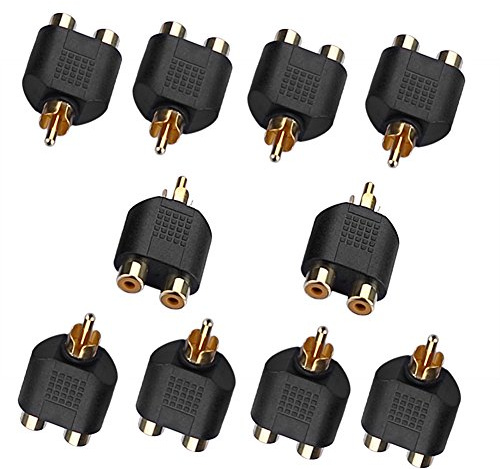 SIENOC Adattatore sdoppiatore Y Cavo AV Audio 1 Maschio a 2 Femmina 10pezzi