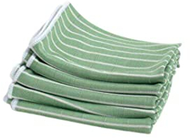 Tech'N'Fast Chiffon Bambou - Essuyage vitre sans Trace, INOX, chromes, miroirs - Lot de 5 Microfibres - Dimensions 48x36cm - Couleurs : Vert-Bleu-Rose (Vert)