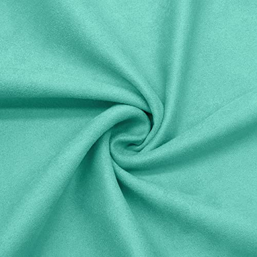 DESHOME Teknofibra - Tessuto al Metro in Microfibra Antimacchia scamosciato stoffa per divani, cuscini, tappezzeria (Azzurro, 1 metro)