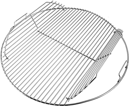 GriHero 54.6CM Stainless Steel Round Cooking Grate Hinged Heat Plated Grill BBQ Spare Parts for Weber 22.5 Inch / 57 CM, Weber Kettle and Bar-B-Kettle, One-Touch Charcoal Grills