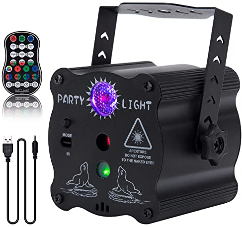 RCMo Discokugel,Discolicht mit 2M USB Kabel und Drahtlose Fernbedienung Musikgesteuert,Sprach Steuerte LED Disco,360° LED RGB Strobe Licht für Klub Hochzeit Geburtstag Weihnachten