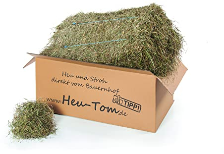Heu-Tom ® 15kg frisches Kräuterheu 2.Schnitt Ballen Grummet Öhmd direkt ab Hof Futter für Meerschweinchen Kaninchen Nager Hamster Hasen