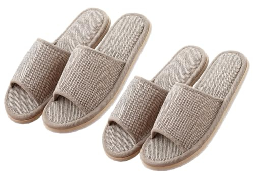 Ciieeo Anti-Slip Slippers for Home and Hotel Lightweight Eva Indoor Open Toe Slippers with Waterproof Sole 2 Pairs 10.24 Inch Ideal for Bathroom and Guest Use