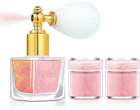 MKNZOME Spray Purpurina Cuerpo y Pelo, Luminosas Maquillaje en Spray de Polvo de Hadas Purpurina Corporal de Maquillaje Festival, Spray Purpurina Maquillaje de Cabello Cara Corporal