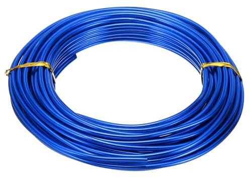 PATIKIL Filo Alluminio da 10m, 1 Pezzo Filo Alluminio Gioielli,Artigianato 3mm 9 Gauge Creazione Gioielli, Creazione Perline, Creazione Ciondoli Artistici, Colore Blu