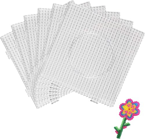 6 Pcs Hama Beads Pegboard Set - Large Square Clear Bead Boards for Craft Activities Peg Boards - Hama Bead Boards for DIY Handmade Products (Suitable for People Aged 15 and Above)