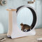 sogesfurniture Katzenlaufrad Holz, großes Laufrad für Katzen Laufen, Durchmesser 105cm, Super Leise Katzenrad Übungsrad für Heimtraining, mit großem Kratzbrett, Schneckenform