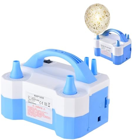 Bomba Eléctrica de Doble Boquilla para Inflar Globos - Soplador 680W con Herramienta para Atar, Decoraciones para Fiestas y Cumpleaños