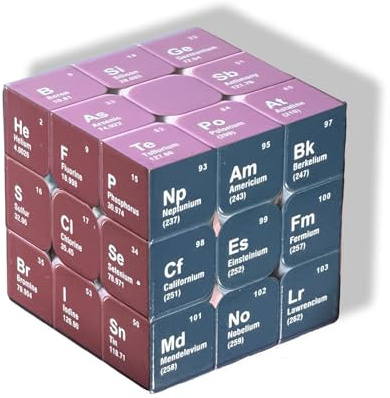 Cubo a forma di cubo, 3 x 3, multifunzione, per la tavola periodica, per la famiglia, gli amici e gli studenti (2 stili) (colori scuri)