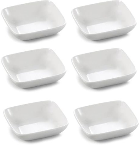 Fine jade2 6 Stück Quadrat Sojasauce Schälchen Tapas Schalen Set Mini Dipschale für Tomatensauce, Sushi Soja, BBQ