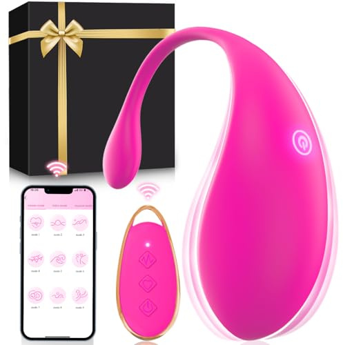 Vibratoreper Donna Professionale con APP, Vibratore Sex Toys con 9 Modalità, Ovetto Vibrante Donna Telecomando Wireless Sessuali, Vibratoriper Coppie Piccolo Sexytoysys Donna (Rosa)