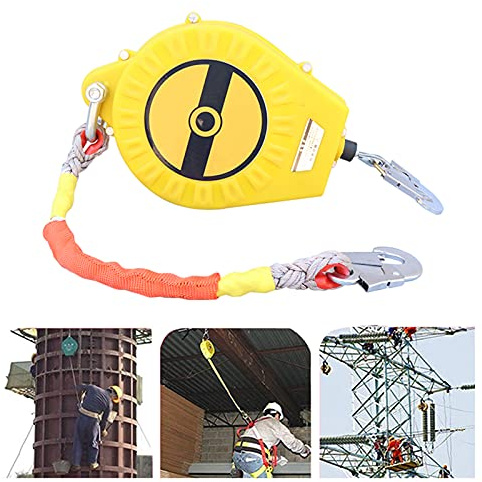 Dispositivo di arresto anticaduta autoritrattante, con bobina di inerzia portatile di sicurezza con doppia serratura, protezione per lavoratori pesanti, capacità 150 kg, ideale per edilizia e uso