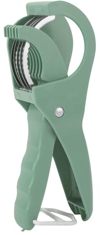 LUCKDANO Cortador de Plátanos, Cortador de Frutas y Verduras de Acero Inoxidable para Piezas Uniformes, con Antideslizante y Gancho de Almacenamiento, Cocina, Camping, Picnics (GREEN)