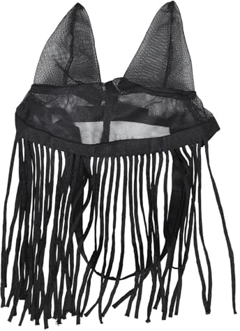 Levemolo Maschera Antimosche per Cavalli in Poliestere Traspirante con Orecchie e Frange Eleganti, Resistente e Leggera per Uso Quotidiano e Protezione Mosche