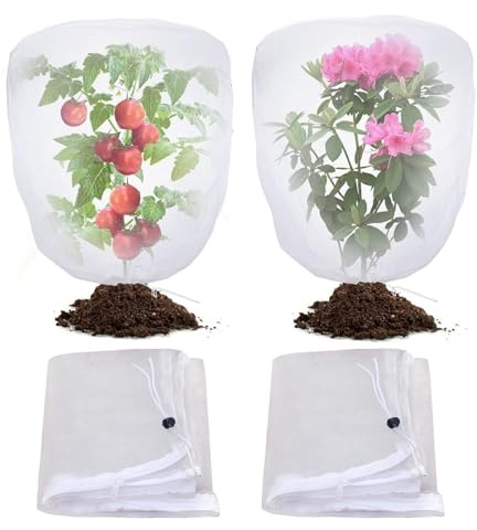 KASESSS 2 Pezzi Rete Anti Uccelli per Alberi da Frutto 1x1m, Rete Protezione Piante con Cerniera e Coulisse, Riutilizzabile Reti Maglia Fine Anti Insetti per Alberi da Frutto, Mirtilli, Pomodori