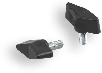 2 tornillos de mariposa de plástico con pernos roscados de acero