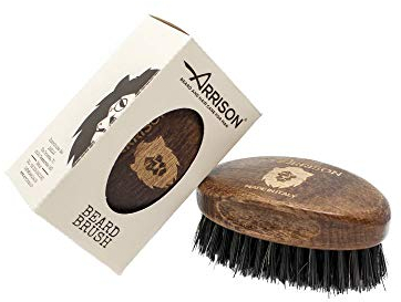 ☆ARRISON® BEARD☆ Spazzola Barba Uomo 100% Made In Italy - Manico in Legno di Faggio e Setole in Cinghiale Rinforzato Nylon - Realizzata Interamente in Italia da Maestri Artigiani