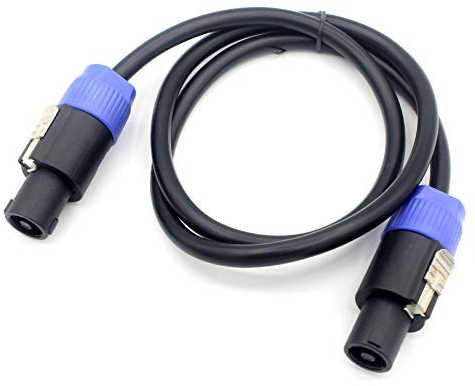 LoongGate Professionelles Lautsprecherkabel, Speakon auf Speakon NL4FC 4-adriges Patchkabel für Bi-Amp. 1m/3ft
