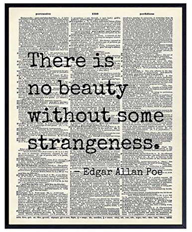 Edgar Allan Poe Quote 8x10 Dictionary Art Wall Decor Picture - Upcycled Vintage Retro Decoration for Home, Office, Apartment, Living Room, Bedroom, Bathroom - Gift for Poetry Fans