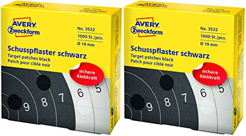 AVERY Zweckform 3522 Schusspflaster (Ø 19 mm, vorgedruckt) schwarz (2)