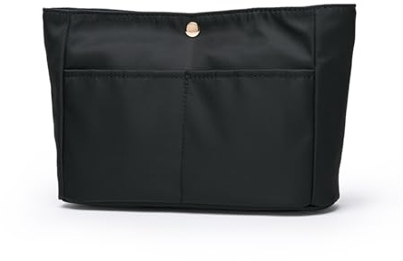 YONBEN Sac de rangement léger grande capacité en toile de coton écologique sac intérieur organisateur de sac à main (Noir-nylon, S)