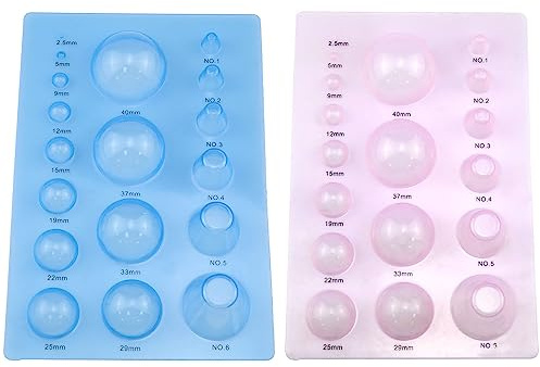 Lovelysp 3-Row Paper Quilling Tools Half Ball Domes DIY Roll Tools Plastic Mini Quilling Molds for DIY Craft Projects (Blue Pink) -2PCS