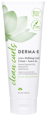 Ramos Clean Curls, 2-In-1 Defining Curl Cream + Leave-In, 8 fl oz (237 ml), DERMA E