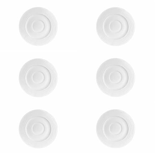 Holst Porzellan MD 115 - Confezione da 6 piattini in porcellana, 15 cm, con rilievo, colore: bianco melody