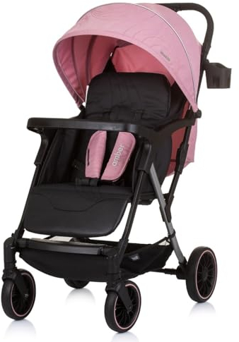 Chipolino Kinderwagen, Buggy Amber Getränkehalter Fußabdeckung faltbar bis 22 kg, Farbe:rosa
