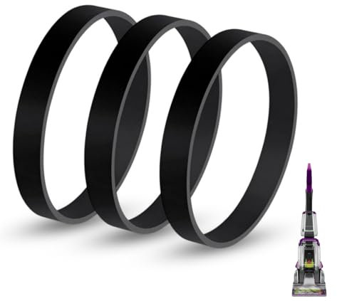 JEDELEOS Replacement Belts for Bissell 2910, 2987, 2806 PowerForce and TurboClean PowerBrush Lightweight Pet Carpet Cleaner, Flat Pump Belt Replace Parts 1606428 (Pack of 3)