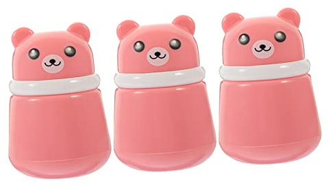 Beatifufu 3St Puderquaste leerer Körperpuderbehälter Babypuder Make-up-Puder-Behälter kotzpulver kinder babykopfkissen Reisepulverbehälter Talkumpuder Flasche lebensmittelecht pp Rosa