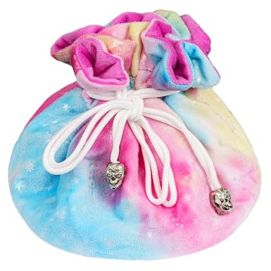 KSNDie DND Dice Bags Large with Pockets Rainbow Storage Bag Star Pattern for D&D RPG Game - Capacity 200+ Dice