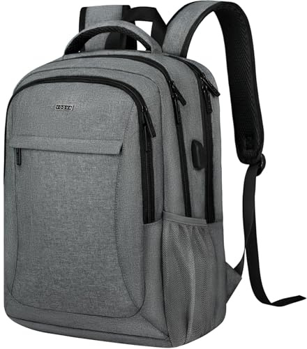 Voova Zaino Uomo Zaini per PC Portatile, 15.6 Pollici Zaino Porta PC zaino da lavoro, Impermeabile Zaini per Laptop, Computer, Notebook, Viaggio Regalo Uomo & Donna Grigio