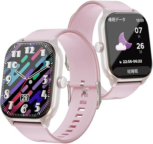 SLuB Smart Watch Smart Band 2,1 tum stor skärm full pekskärm ingen urtavla inställning 100 + rörelseläge musikkontroll IP68 vattentålig avisering sportklocka (rosa)