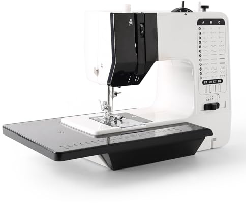 Macchina da cucire semplice, macchina da cucire elettronica con 12 punti macchina da cucire doppia filettatura con un tavolo di espansione luce LED antiriflesso per bambini e principianti