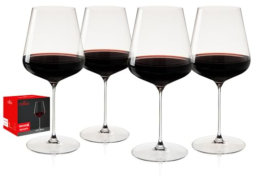 Spiegelau Definition Bordeaux Wine Glasses, Crystal Clear Drinking Glasses for Red Wine, Elegant Stemmed Glassware, Home Bar, Dinner Party, Wedding Gifts, Hosting Essentials, 26 oz, Set of 4