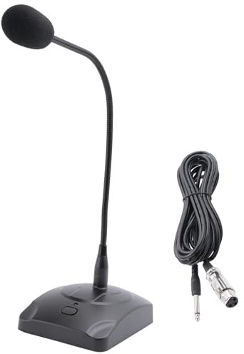 Steowsey Micrófono de Conferencia con Cable Qr-501, Micrófono de Condensador de Micrófono de Grabación de Cuello de Cisne para Reuniones de Oficina