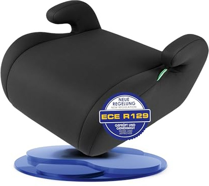 Walser Kinder Sitzerhöhung Auto, bequemer Kindersitz Auto 125-150cm leicht waschbar, Kindersitzerhöhung Auto Raffi neueste Norm ECE R 129, Sitzerhöhung Auto Kinder, Sitzerhöhung Kinder schwarz