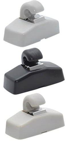 JUKOTA Pack de 3 robustos soportes de visera con clip,Robustos,Se aplican al 95% de los modelos del mercado (COLOR: Gris, Negro, Beige)