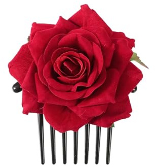 Fermagli Per Capelli A Forma Di Fiore 2 fermagli for capelli a forma di rosa in flanella doppia for donne e ragazze, fascia for capelli a forcella, pettine a forma di fiore(Color1)