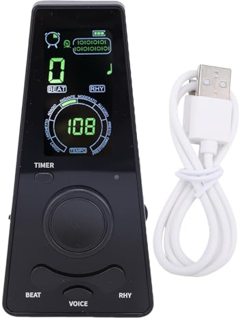 Luocute Elektronisk Digital Metronom, Instrumentvolymslaghastighetsjustering, Universell för Musiker Piano Betygstestgitarr, Svart