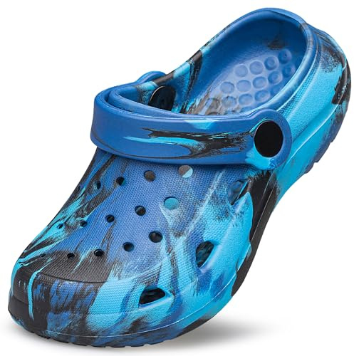 HOIYHEK Unisex Kids Clogs Boys Girls Clogs Classic Marbled Tie-Dye Sandals Slippers Slip on Water Shoes Beach Pool Garden Leisure for Toddler/Little/Big Kids