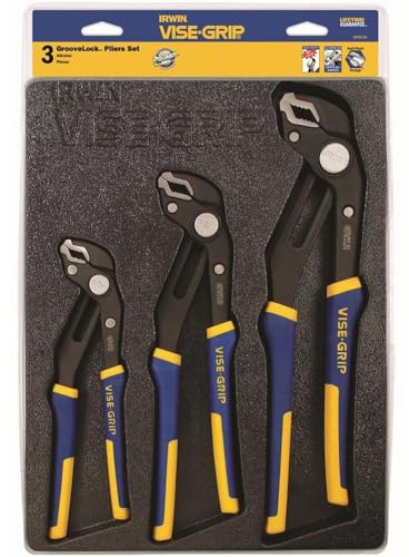 IRWIN Vise-Grip GrooveLock Pliers Set, V-Jaw, 3-Piece (2078710)