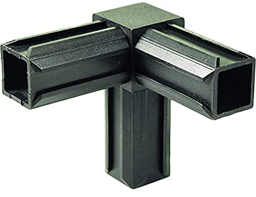 Alberts 859817 XD-Rohrverbinder | 90° und einem weiteren rechtwinkeligen Abgang | Kunststoff, schwarz | 20 x 20 x 1,5 mm | 10er Set