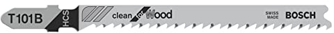 Bosch Professional 5 x Hojas de sierra de calar T 101 B Clean for Wood (para Madera blanda, corte recto, accesorios Sierra de calar)