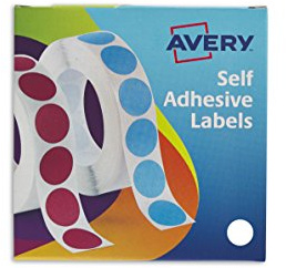 Avery 24-404 Dot Circle Labels Dispenser (19 mm Dia, 1120 Labels) - White