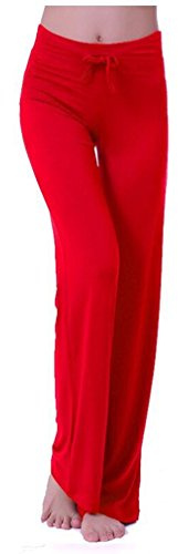 HOEREV Comfy Pants Ultra Soft Och Lightweight Flowy Pants För Kvinnor, Perfekt För Yoga Och Lounging Product,Röd,XS